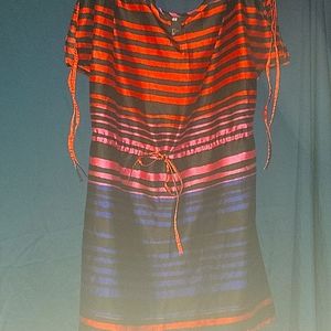 H & M top, multi-colored black,orange, pink,blue